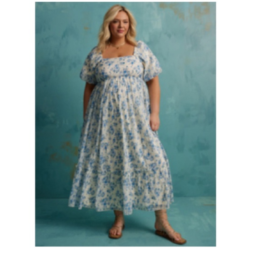 Arula Blue Floral Maxi Dress